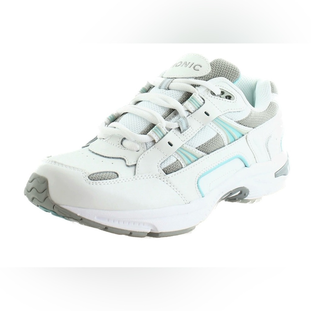 Vionic 23 Walk Sneakers - White with Light‎ Blue Accents Size 6.5